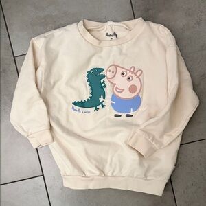 Peppa Pig Cream Sweatshirt with Dinosaur Print